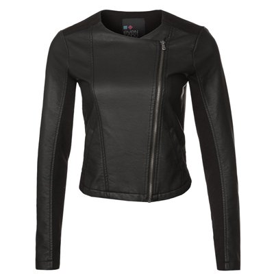 Bikerjacke mit asymetrischen Reißverschluss