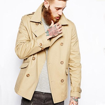 Kurzer Camel Trenchcoat