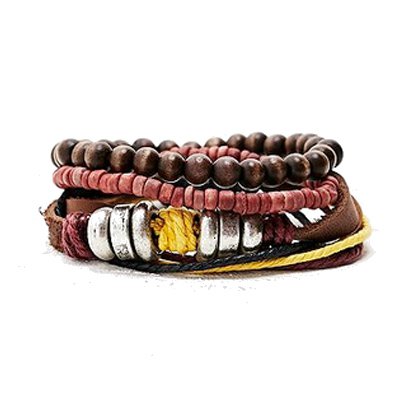Lederarmband mit Siblerelementen