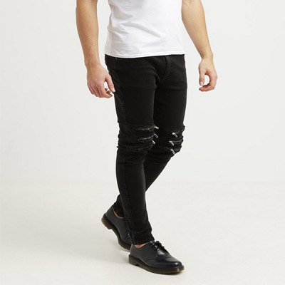 Schwarze Bikerhose