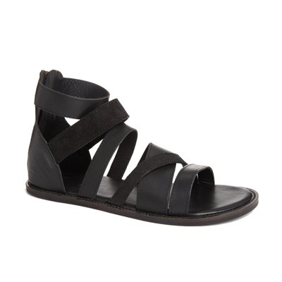 Schwarze Ledersandalen