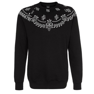 Schwarzer Pullover mit Paisley-Muster